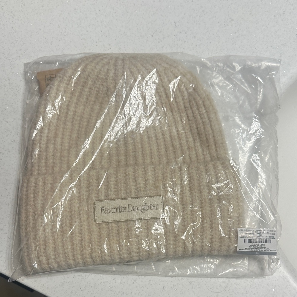 Favorite Daughter Cream Knit Beanie